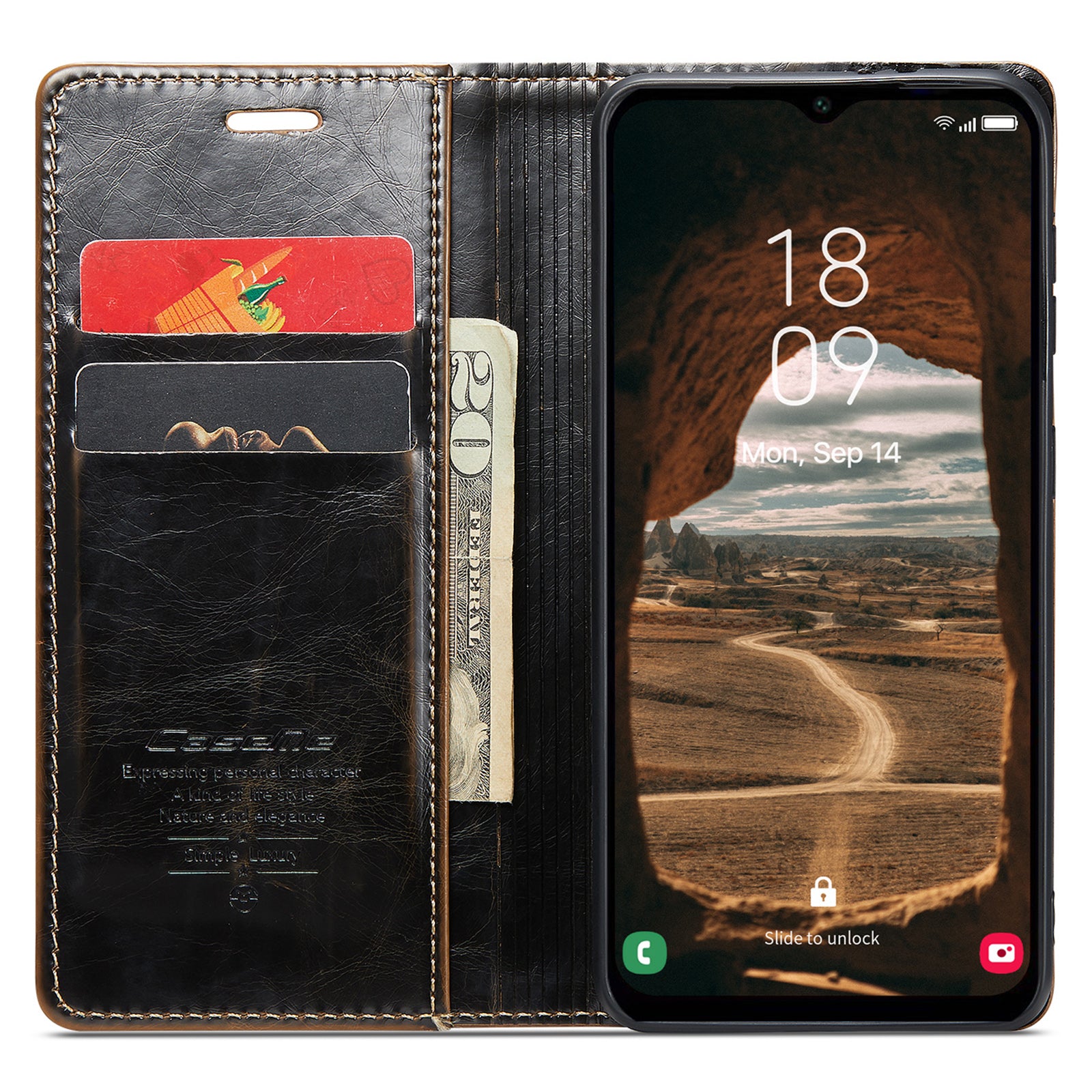 CASEME 003 Series For Samsung Galaxy A34 5G Waxy Texture Magnetic Auto-absorbed Phone Case Wallet Stand Full Coverage PU Leather Cell Phone Cover CASEME 003 Series For Samsung Galaxy A34 5G Waxy Texture Magnetic Auto-absorbed Phone Case Wallet Stand Full Coverage PU Leather Cell Phone Cover